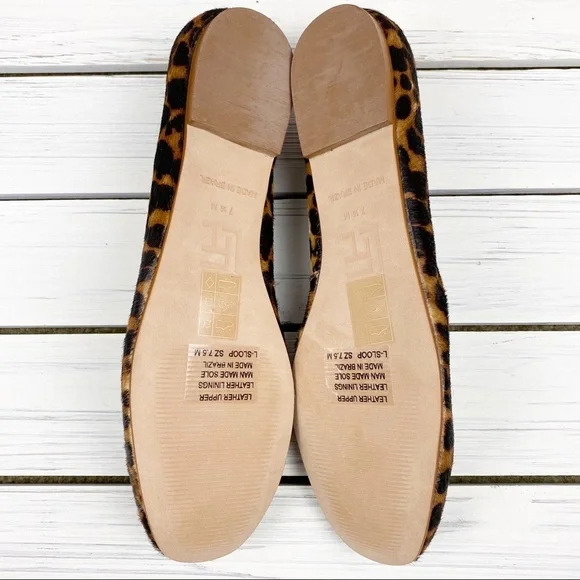 NEW LFL Leopard Animal Print Calf Hair Sloop Flats - Picture 5 of 9